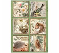 Stamperia Motif Straw Silk Forest Cards Rice Paper A/4