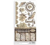 Stamperia - Paper Cut Outs for Scrapbooking, Albums, Card Making, Bullet Journalling and More, Acid Free, Double Sided, 4 Sheets, Perfect for Hobbies, Crafts, and Gifting (Old Lace)