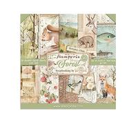 STAMPERIA Paper Pad 10 Sheets 20.3 x 20.3 cm (8" x 8") Double-Sided Forest Multi-Coloured, SBBS06