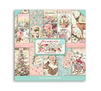 Stamperia Pink Christmas-Pad, Paper, 12 x 12 inches