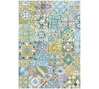 Stamperia Rice Paper Blue Dream Tiles, Multicoloured, A4