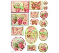 Stamperia Rice Paper for Decoupage A4 - Vintage Floral Butterflies