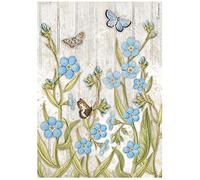 Stamperia - Rice Paper - Romantic Garden House Blue Flowers and Butterfly