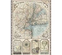 Stamperia Rice Paper-Sir Vagabond-Map of New York, Various, A4