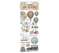 Stamperia Rub-On 4"x 8.5" - Around The World Balloons