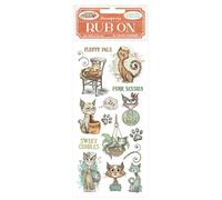 Stamperia - Rub-on for Scrapbooks, Albums, Card Making, Bullet Journals and More, Easily Transfer Images onto Paper and Other Surfaces, Perfect for Crafts and Gifting (Furry Friends, Cat)