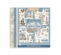 Stamperia - Rub-on Kit for Scrapbooks, Albums, Cards, Bullet Journals and More, Easily Transfer Images onto Paper and Other Surfaces, Perfect for Crafts and Gifting (6 Pages) (Silent Sea)