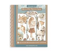 Stamperia - Rub-on Selection for Scrapbooks, Albums, Cards, Bullet Journals and More, Easily Transfer Images onto Paper and Other Surfaces, Perfect for Crafts and Gifting (6 Pages) (White Cristmas)