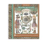 Stamperia - Rub-on Selection for Scrapbooks, Albums, Cards, Bullet Journals and More, Easily Transfer Images onto Paper and Other Surfaces, Perfect for Crafts and Gifting (6 Pages) (Gardens of Time)