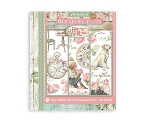 Stamperia - Rub-on Selection for Scrapbooks, Albums, Cards, Bullet Journals and More, Easily Transfer Images onto Paper and Other Surfaces, Perfect for Crafts and Gifting (6 Pages) (House of Roses)