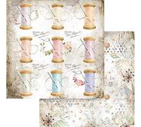 Stamperia SBB790 Scrapbooking Double-Sided Paper Romantic Thread, Multi-Colour, 30.5 x 30.5 cm