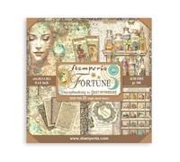 Stamperia - Scrapbook Paper Pad for Scrapbooking, Albums, Card Making, Bullet Journalling and More, Acid Free, Single Face, Perfect for Hobbies, Crafts, and Gifting (Fortune) (20.3 x 20.3 cm)