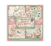 Stamperia - Scrapbook Paper Pad for Scrapbooking, Albums, Card Making, Bullet Journalling and More, Acid Free, Single Face, Perfect for Hobbies, Crafts, and Gifting (House of Roses) (20.3 x 20.3 cm)