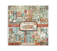 Stamperia - Scrapbook Paper Pad for Scrapbooking, Albums, Card Making, Bullet Journalling and More, Acid Free, Double-Sided, Perfect for Hobbies, Crafts, and Gifting (Furry Friends) (20.3 x 20.3 cm)
