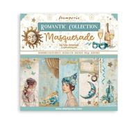 Stamperia - Scrapbook Paper Pad for Scrapbooking, Albums, Card Making, Bullet Journalling and More, Acid Free, Double-Sided, Perfect for Hobbies, Crafts, and Gifting (Masquerade) (20.3 x 20.3 cm)