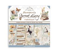 Stamperia - Scrapbook Paper Pad for Scrapbooking, Albums, Card Making, Bullet Journalling, and More, Acid Free, Double-Sided, Perfect for Hobbies, Crafts, and Gifting (Secret Diary) (20.3 x 20.3 cm)