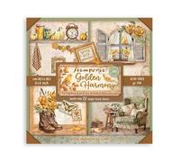 Stamperia - Scrapbook Paper Pad for Scrapbooking, Albums, Card Making, Bullet Journalling and More, Acid Free, Single Face, Perfect for Hobbies, Crafts, and Gifting (Golden Harmony) (20.3 x 20.3 cm)