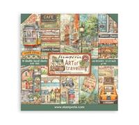 Stamperia - Scrapbook Paper Pad for Scrapbooking, Albums, Card Making, Bullet Journals, and More, Acid Free, Double-Sided, Perfect for Hobbies, Crafts, and Gifting (Art of Travelling) (30.5 x 30.5 cm)