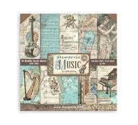 Stamperia - Scrapbook Paper Pad for Scrapbooking, Albums, Card Making, Bullet Journals, and More, Acid Free, Double-Sided, Perfect for Hobbies, Crafts, and Gifting (Music) (20.3 x 20.3 cm)