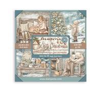 Stamperia - Scrapbook Paper Pad for Scrapbooking, Albums, Cards, Bullet Journals and More, Acid Free, Single Face, Perfect for Hobbies, Crafts, and Gifting (White Christmas) (20.3 x 20.3 cm)