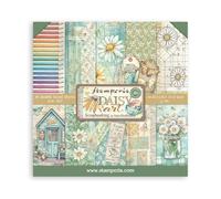 Stamperia - Scrapbook Paper Pad for Scrapbooks, Albums, Cards, Bullet Journals and More, Acid Free, Double-Sided, Perfect for Hobbies, Crafts, and Gifting (Daisy Art) (20.3 x 20.3 cm)