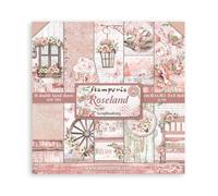 Stamperia Scrapbooking Small Pad 10 Sheets cm 20.3 x 20.3 cm (8 x 8 Inches) - Roseland