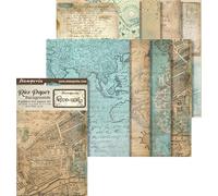 Stamperia Selection of 8 A6 Rice Paper Backgrounds Around The World, Multicolour, One Size