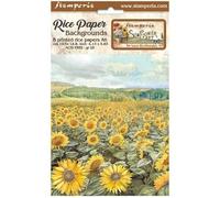 Stamperia Selection of 8 A6 Rice Paper Backgrounds Sunflower Art, 0, One Size