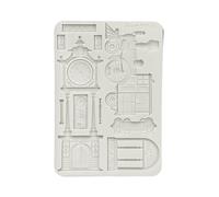 Stamperia - Silicon Mould A5 for Scrapbooks, Bullet Journals and More, Non-Stick Surface, Suitable for Air-Dry Clay, Resin, Perfect for Crafts and Gifting (Gardens of Time, Train and Longcase Clock)