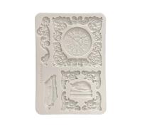 Stamperia - Silicon Mould A5 for Scrapbooks, Bullet Journals and More, Non-Stick Surface, Suitable for Air-Dry Clay, Resin and More, Perfect for Crafts and Gifting (Symphony, Clock and Cat)