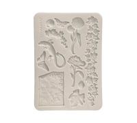 Stamperia - Silicon Mould A5 for Scrapbooks, Bullet Journals and More, Non-Stick Surface, Suitable for Air-Dry Clay, Resin and More, Perfect for Crafts and Gifting (All Around, Flowers and Leaves)