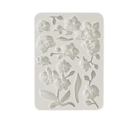 Stamperia International KFT Stamperia Silicon Mould A5 Cats Orchids, Grey, 6 x 8 in