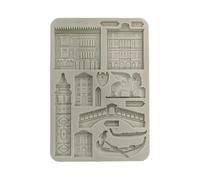 Stamperia - Silicone Mould A5 for Scrapbooking, Bullet Journals and More, Non-Stick Surface, Suitable for Air-Dry Clay, Resin and More, Perfect for Crafts and Gifting (Venice, City of Art - Monuments)