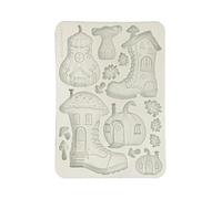 Stamperia - Silicone Mould A5 for Scrapbooks, Bullet Journals and More, Non-Stick Surface, Suitable for Air-Dry Clay, Resin and More, Perfect for Crafts and Gifting (Whispering Woods, Boots & Pumpkin)