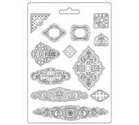 Stamperia Soft Mould A4 Vintage Library Plates, 0, One Size