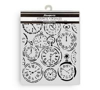 Stamperia - Thick Stencil for Scrapbooks, Albums, Cards, Bullet Journals, and More, Flexible Material, Easy to Clean, Perfect for Crafts and Gifting (Gardens of Time, Mixed Clocks)