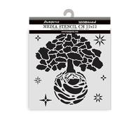 Stamperia - Thick Stencil for Scrapbooks, Albums, Cards, Bullet Journals, and More, Flexible Material, Easy to Clean, Perfect for Crafts and Gifting (A New Beginning, The World Tree)