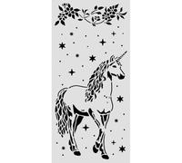 Stamperia - Thick Stencil for Scrapbooks, Albums, Cards, Bullet Journals, and More, Flexible Material, Easy to Clean, Perfect for Crafts and Gifting (Wonderland, Unicorn)