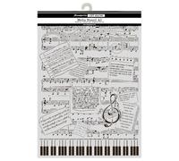 Stamperia - Thick Stencil for Scrapbooks, Albums, Cards, Bullet Journals, and More, Flexible Material, Easy to Clean, Perfect for Crafts and Gifting (Symphony, Music) (A3)