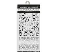 Stamperia - Thick Stencil for Scrapbooks, Albums, Cards, Bullet Journals, and More, Flexible Material, Easy to Clean, Perfect for Crafts and Gifting (Gardens of Time, Clock and Butterfly)