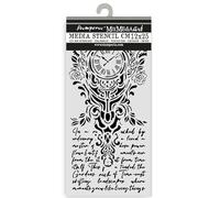 Stamperia - Thick Stencil for Scrapbooks, Albums, Cards, Bullet Journals, and More, Flexible Material, Easy to Clean, Perfect for Crafts and Gifting (Gardens of Time, Clock and Writing)