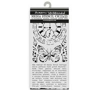 Stamperia - Thick Stencil for Scrapbooks, Albums, Cards, Bullet Journals, and More, Flexible Material, Easy to Clean, Perfect for Crafts and Gifting (Gardens of Time, Clock and Butterfly)