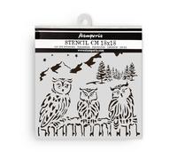 Stamperia - Thick Stencils for Scrapbooks, Albums, Cards, Bullet Journalling, and More, Flexible Material, Easy to Clean, Perfect for Hobbies, Crafts and Gifting (The Owl's House, Owls)