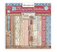 Stamperia Vintage Library Backgrounds A4 Scrapbook Paper Pad Card Rectangle Craft Decoration