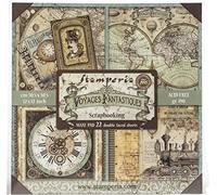 Stamperia Voyages Fantastiques Double Sided 12 x 12 inch 22 Sheet Pad, Multi-Colour, 1 Pad
