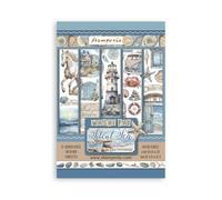 Stamperia - Washi Pad for Scrapbooking, Albums, Card Making, Bullet Journalling and More, Translucent, Easy to Cut, Acid Free, Perfect for Hobbies, Crafts and Gifting (Silent Sea) (A5) (8 Sheets)