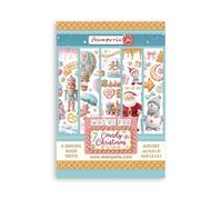 Stamperia SBW22 Scrapbook Pad, Blue/Gold, 10 cm x 21 cm