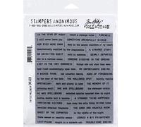 Stampers Anonymous 638791 Cling Red Rubber Stamp Set Tiny Text, White, One Size, CMS409