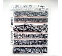 Stampers Anonymous AGW AGCMS399 Eclectic Edges Stamp Set, 7 inch x 8.5 inch
