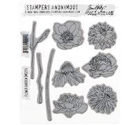 Stampers Anonymous_AGW Cling Flower Garden Mounted Stamp, 7 x 8.5"